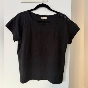 Madewell Black Button-Shoulder Tee